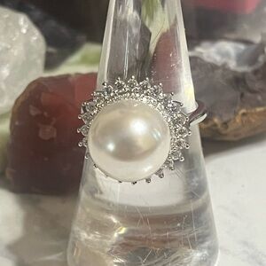White Pearl Cocktail Ring